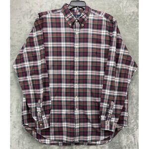 Polo‎ Ralph Lauren Men's Shirt 2XLT Red Plaid Logo Long Sleeve Button Up
